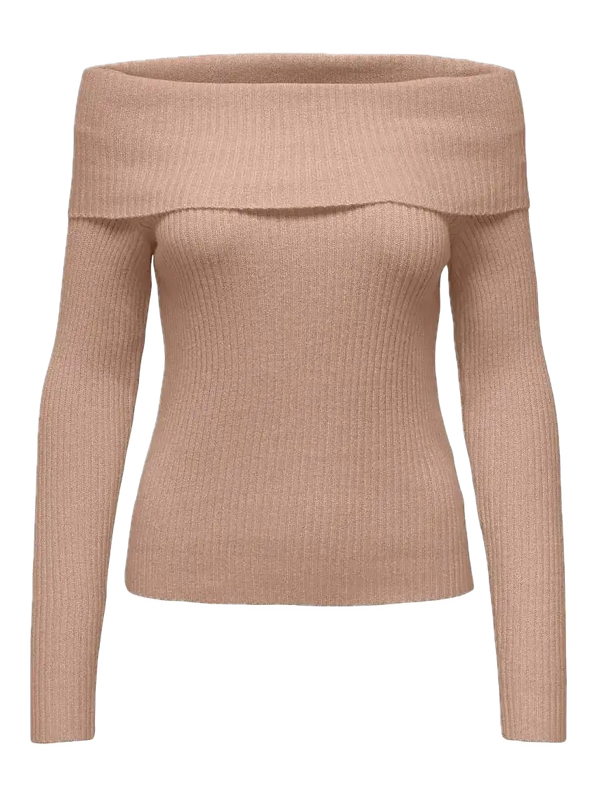 Jersey ONLY Katia Off Shoulder Warm Taupe