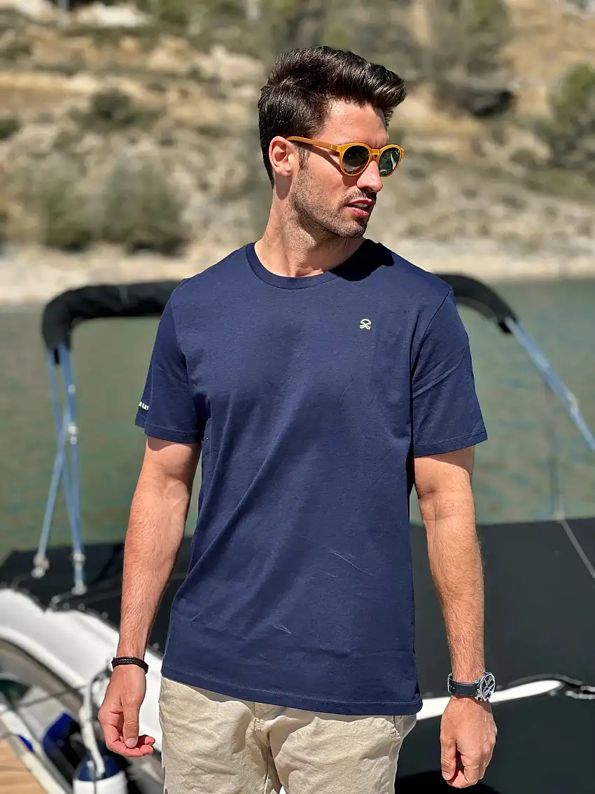 Camiseta MEDUSA BAY Classic Logo Bordado Azul Marino