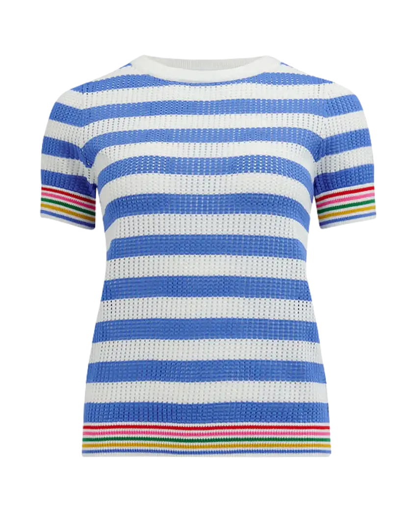Suéter SUGARHILL Arden Blue Off-White Rainbow Tipping