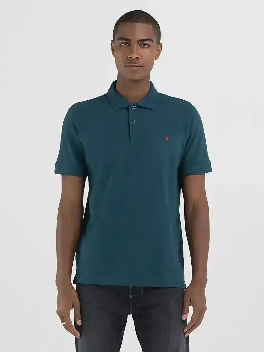Polo REPLAY de Piqué de Algodón Orgánico Atlantic Green