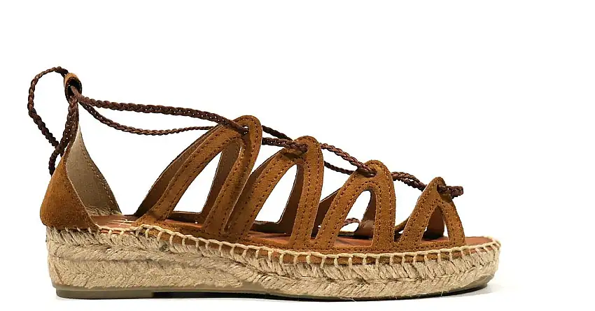 Alpargatas Pizarra para mujer con cintas estilo romanas