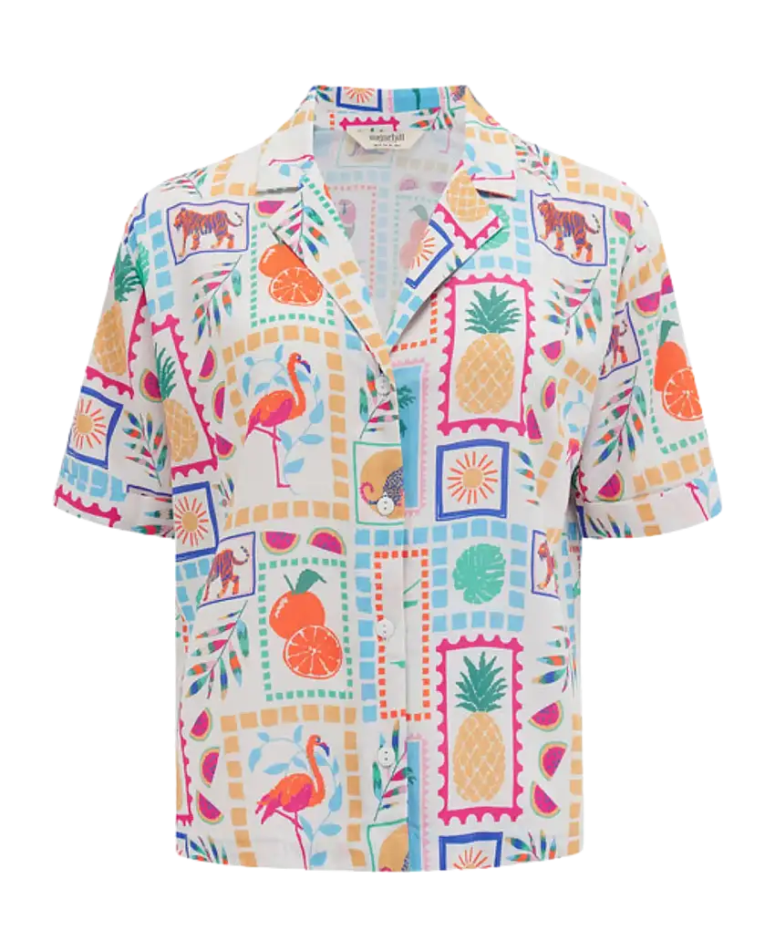 Camisa SUGARHILL Odele Off-White Jungle Tile