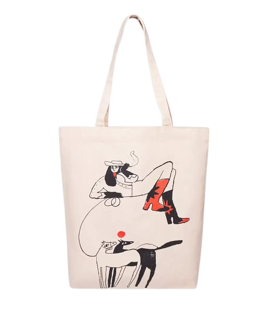 Bolso Tote Bag DEDICATED Torekov Star Boots Off-White