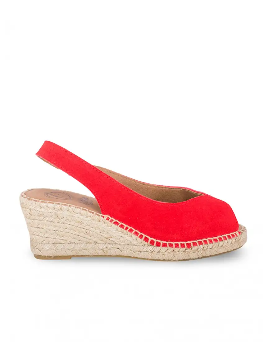 Alpargata Peep Toe Rojo PERA LIMONERA