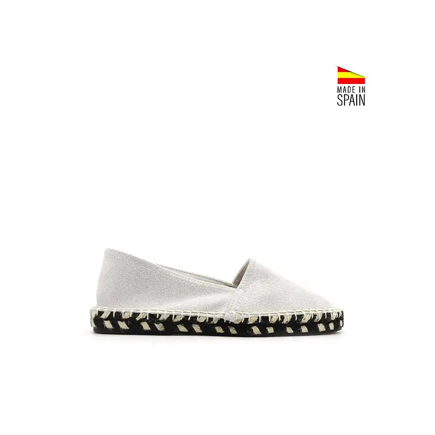 Alpargata plana blanca con suela bicolor