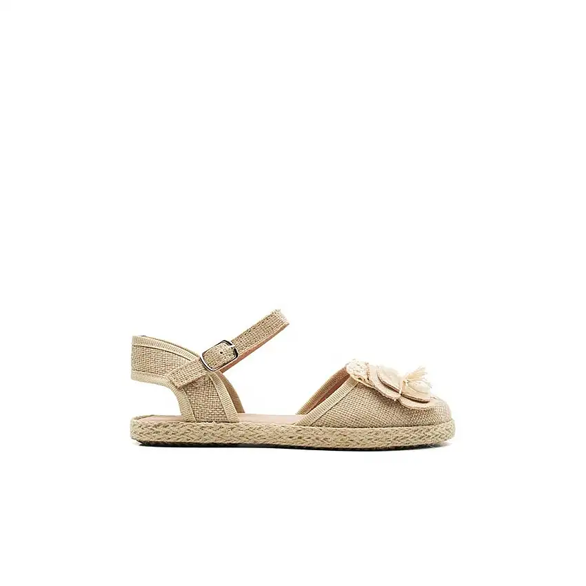 Alpargata valenciana flor beige