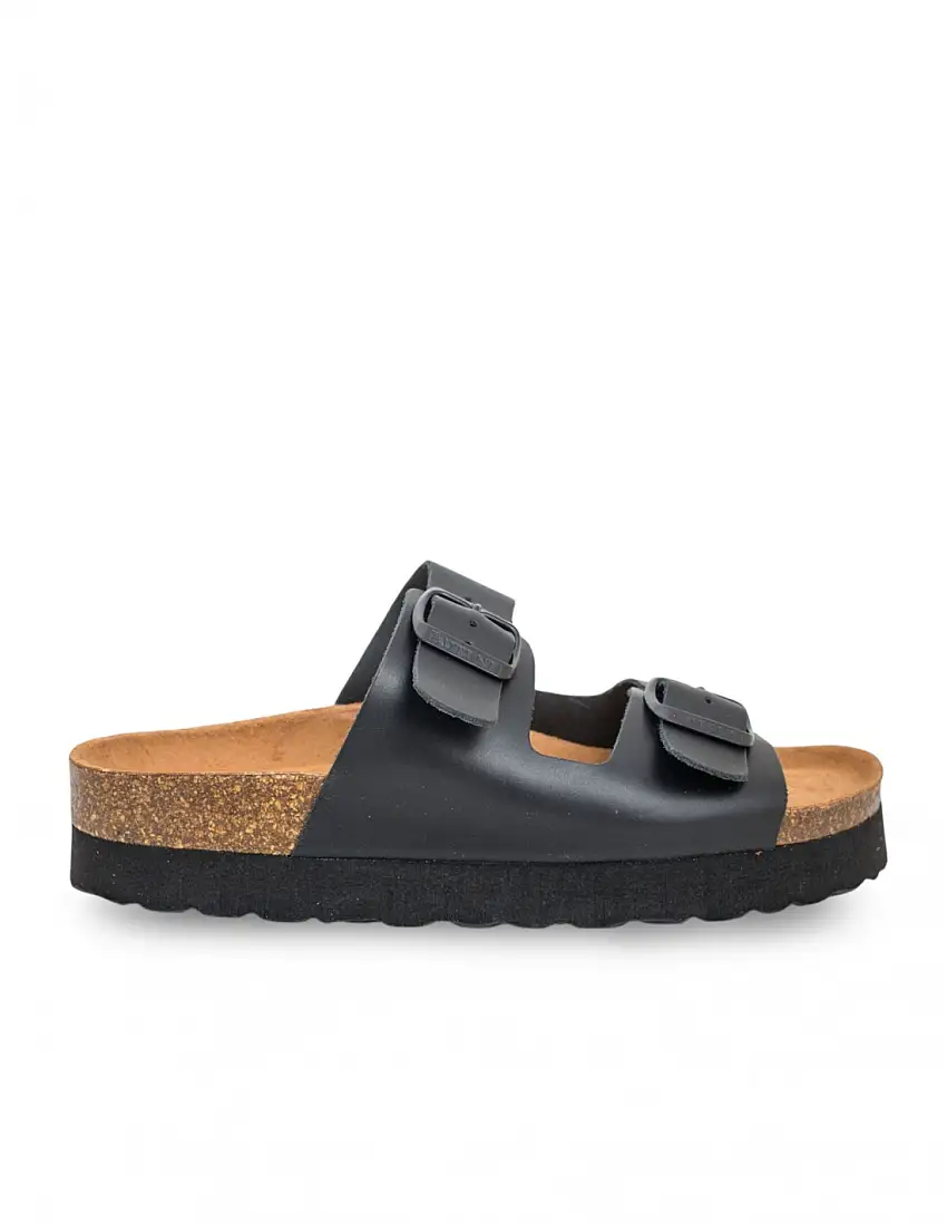 AUTENTI Sandalia Corcho Plataforma Negro