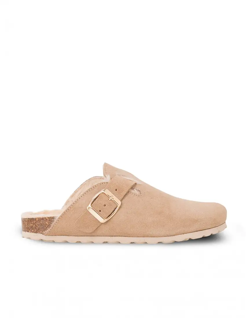 AUTENTI Zueco Forrado Pelo Taupe