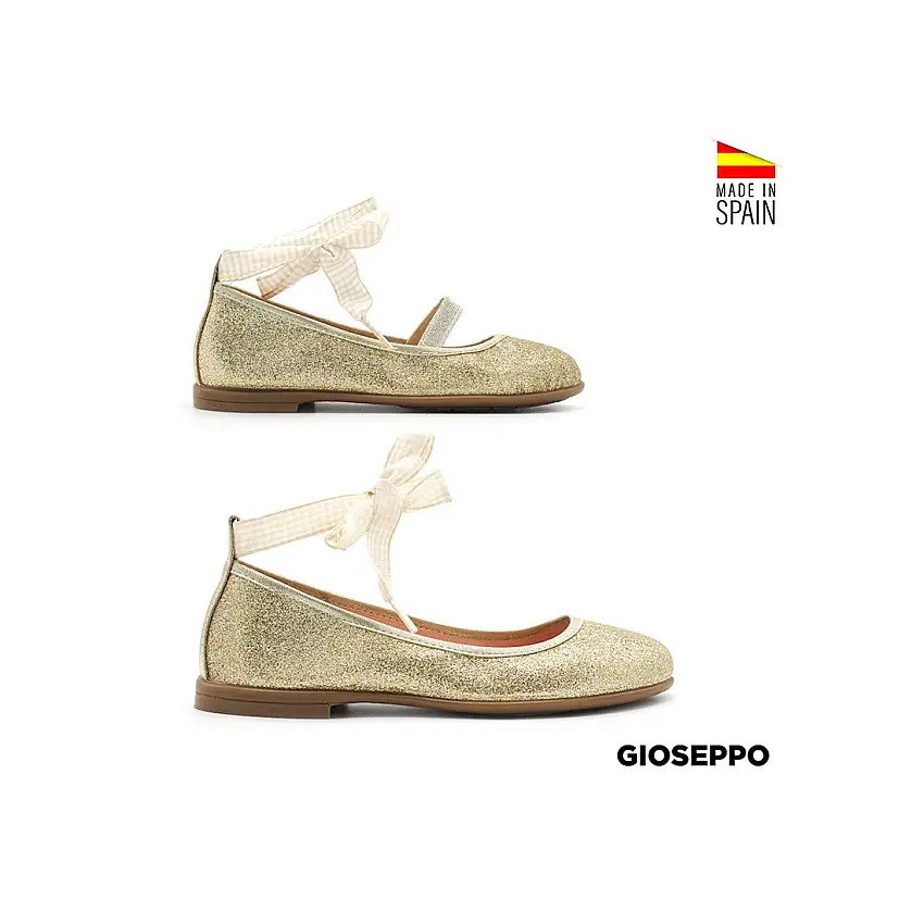 Bailarinas atadas glitter oro