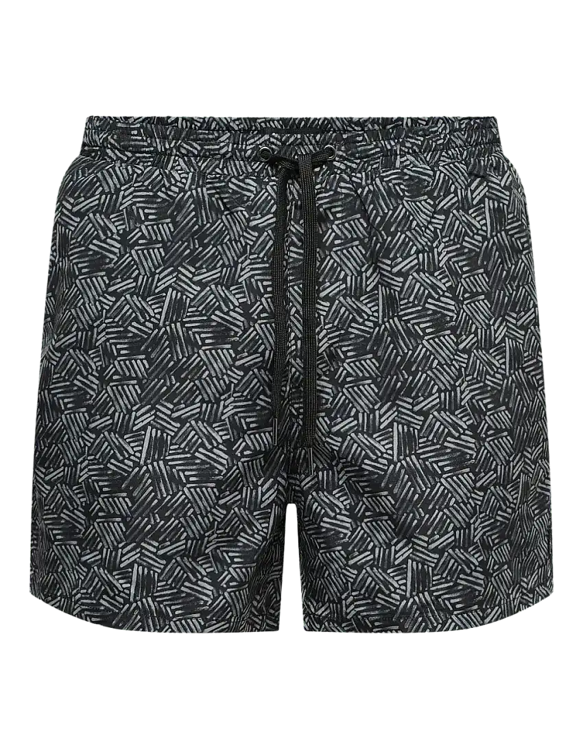 Bañador Estampado Ted Negro