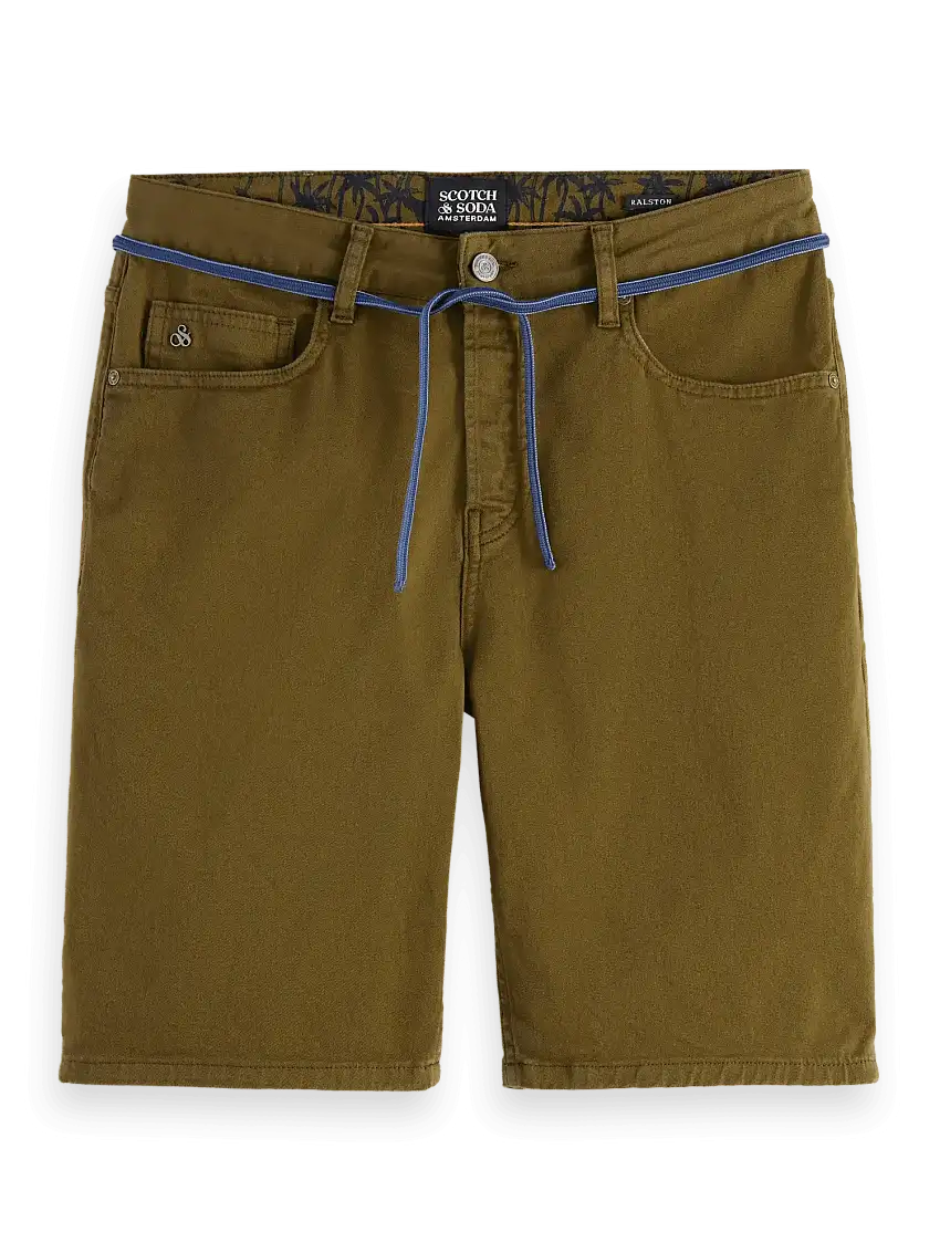 Bermudas Ralston de sarga teñidos en prenda Lizard