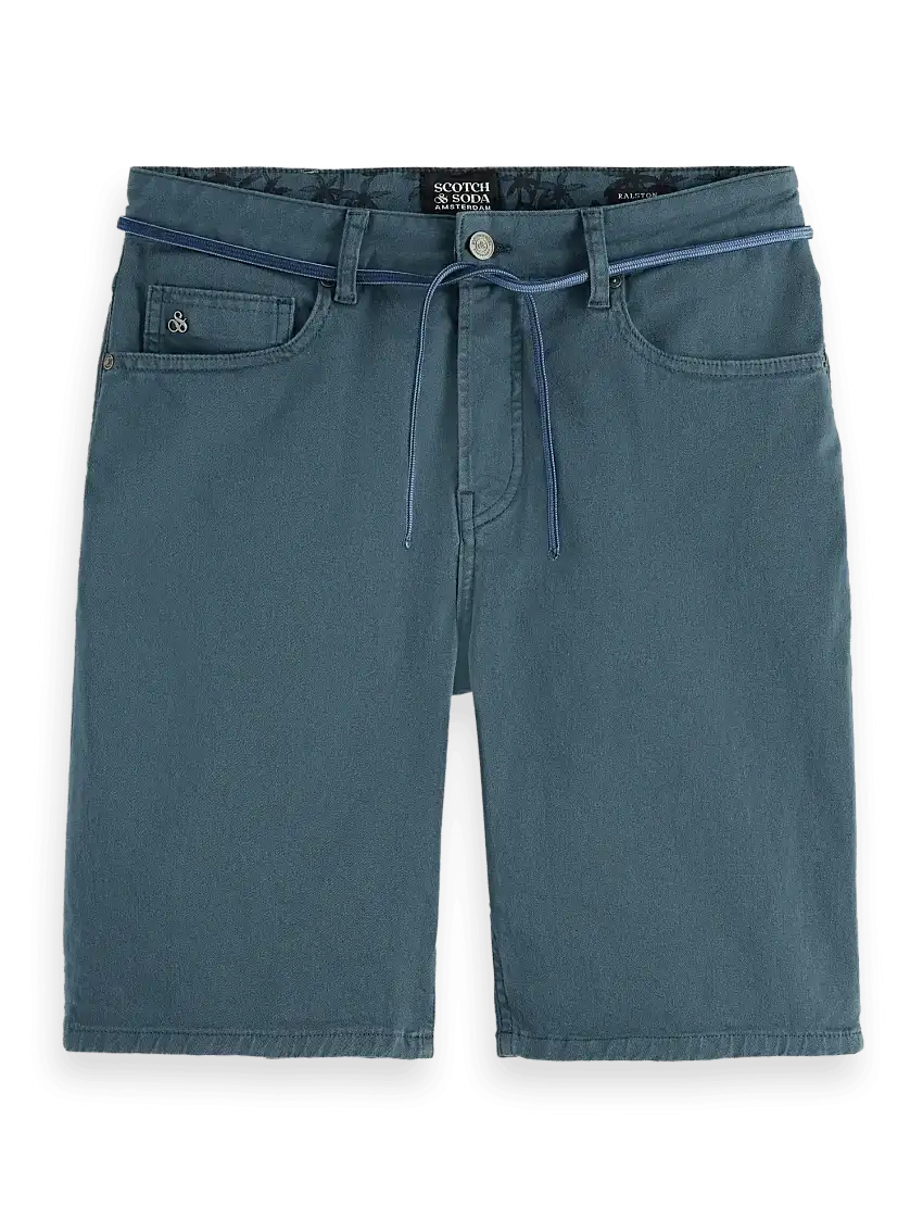 Bermudas Ralston de sarga teñidos en prenda Steel