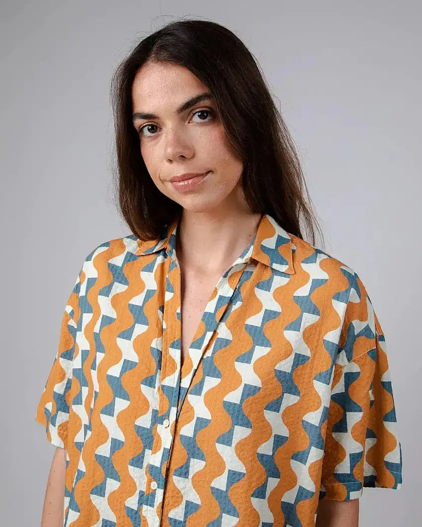 Blusa Brava Fabrics Big Tiles Aloha Ochre