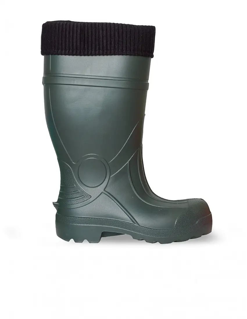 Bota de Goma Forrada Ultraligera Alta Verde