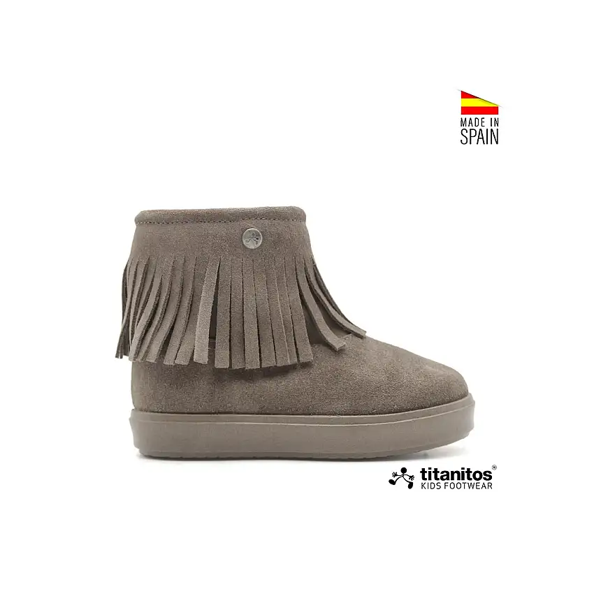 Botas con flecos Celia Topo