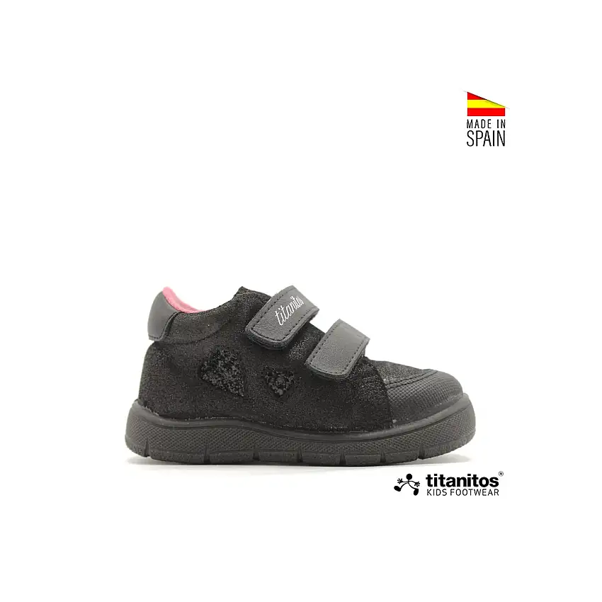 Botín deportivo negro con glitter