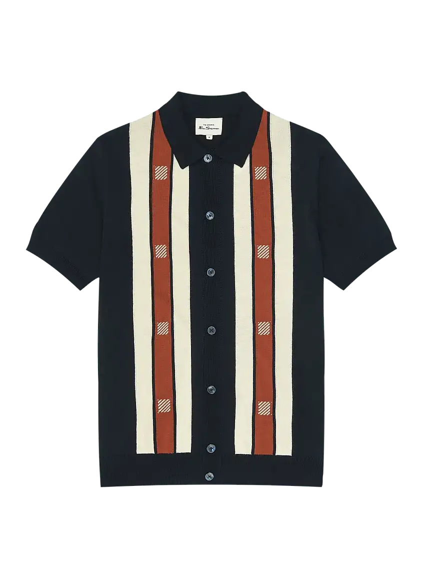 Button Through Mod Polo Shirt