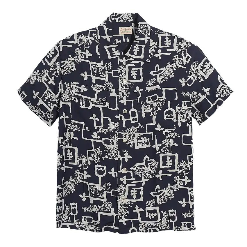 Camisa Hawaiana Levi's® Vintage Clothing 1940's Hawaiian Navy White