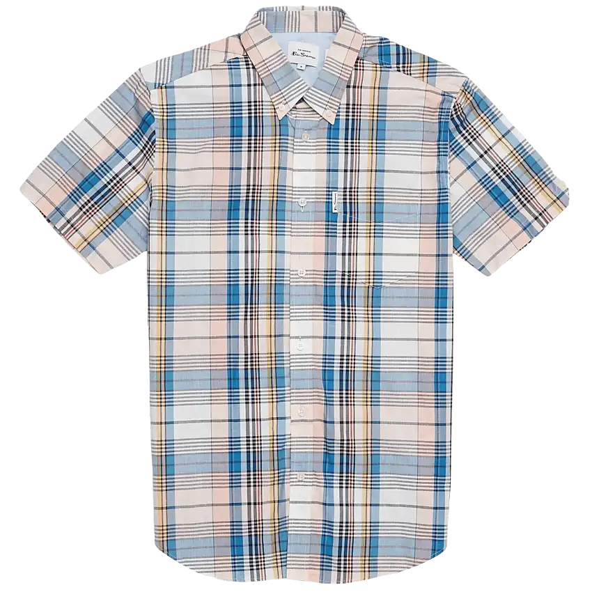 Camisa Large Madras Check Blue Denim