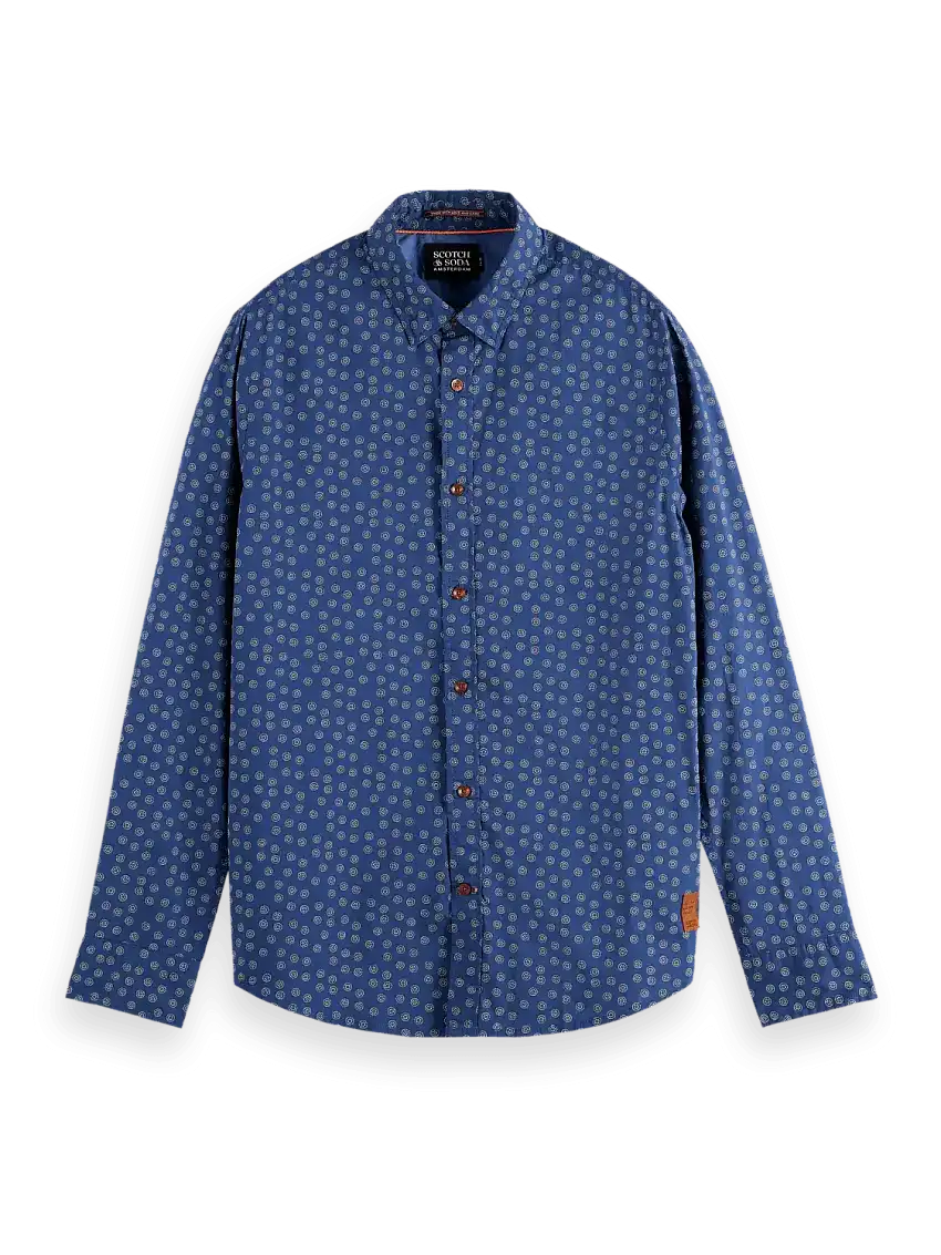 Camisa slim fit estampada en popelín
