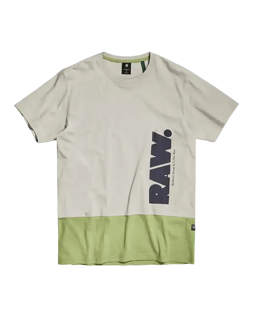Camiseta Color Block Raw Mineral Gray