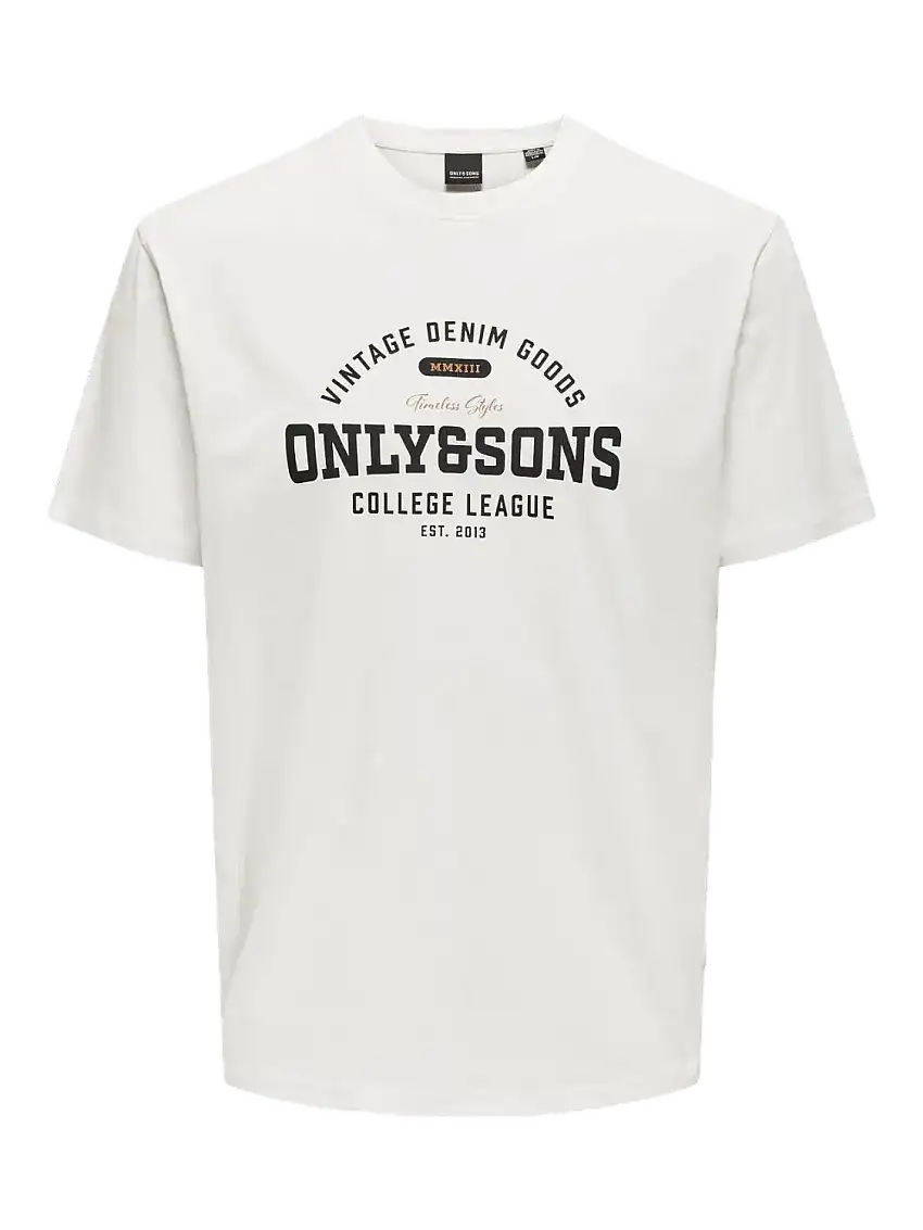 Camiseta Only&Sons Lenny Vintage Print Cloud Dancer