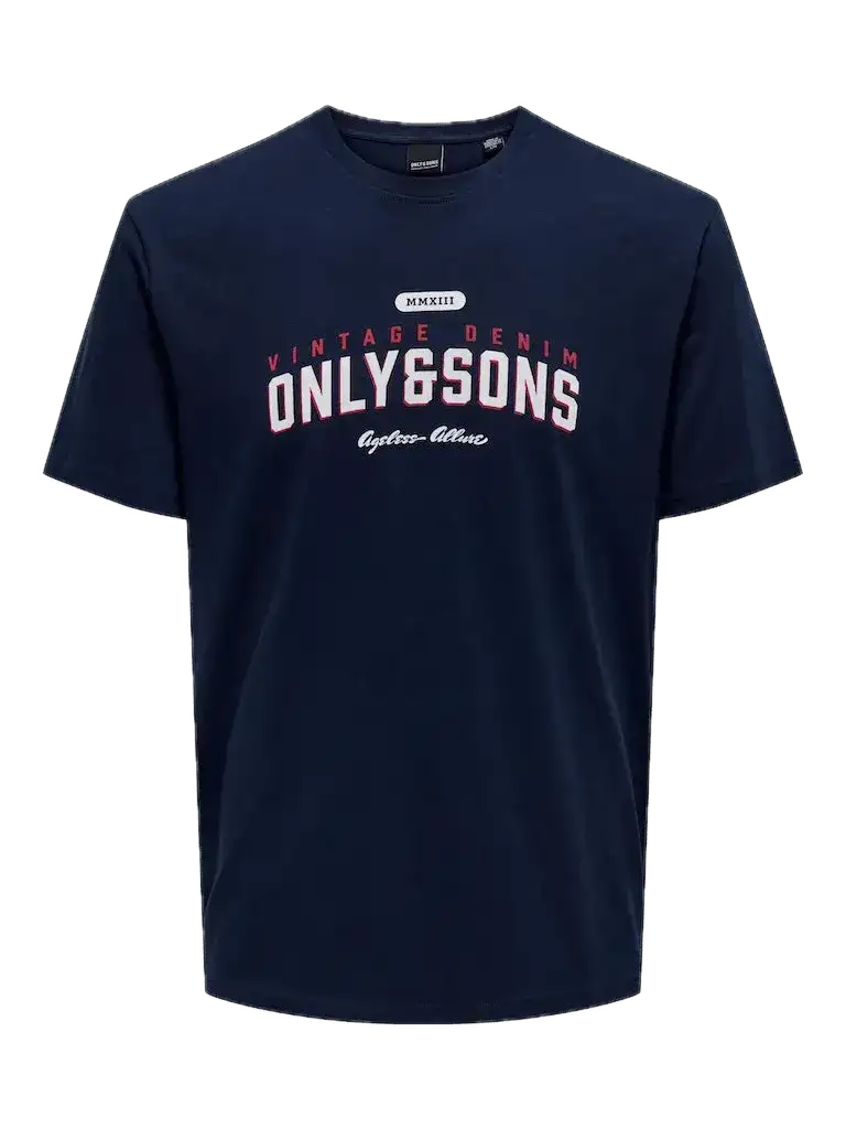 Camiseta Only&Sons Lenny Vintage Print Navy Blazer