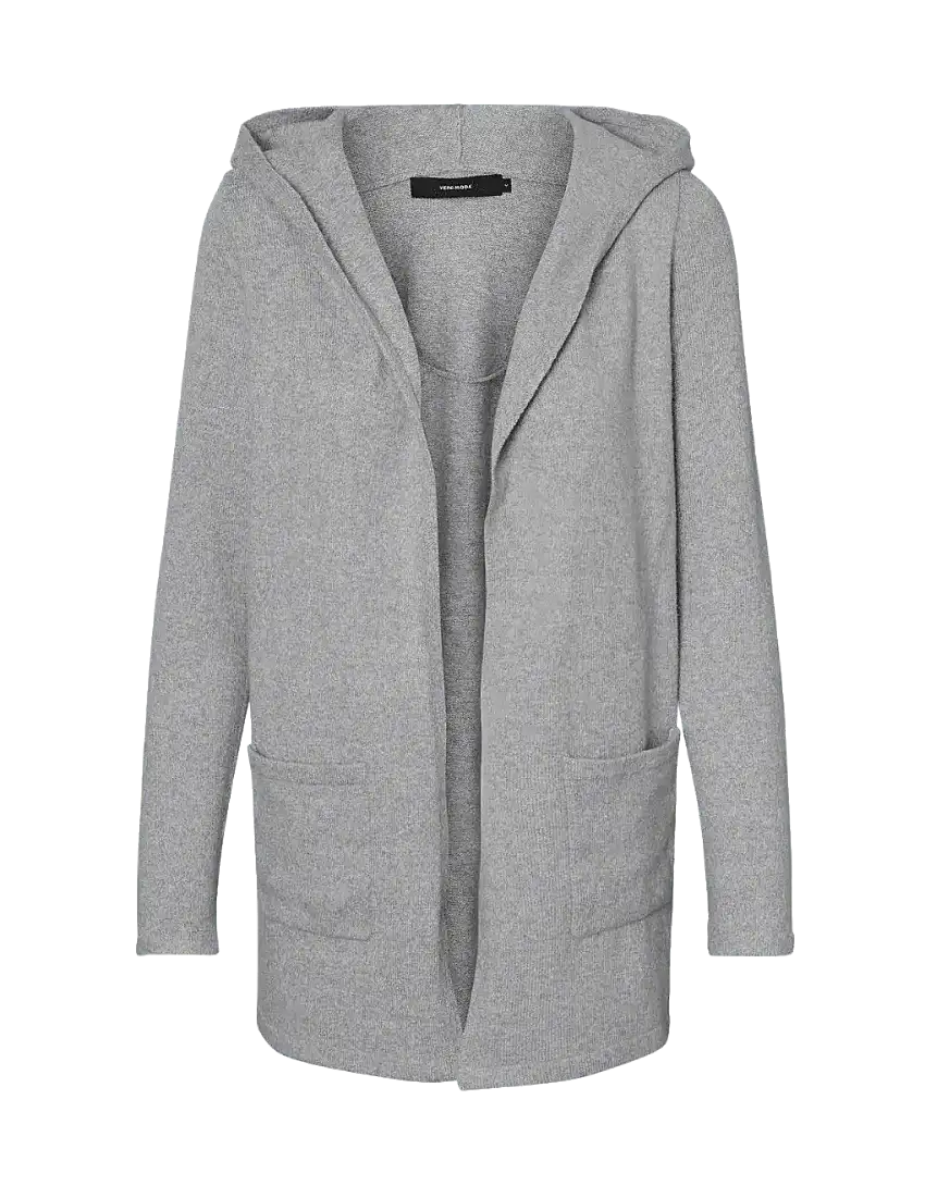 Cardigan Doffy Hood Grey Melange