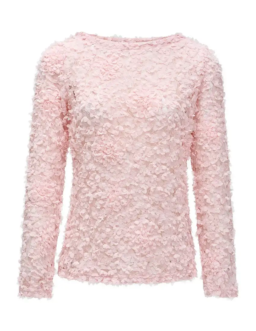 Jersey Salsa Jeans Textura Floral Rosa