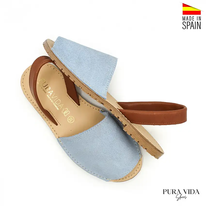Menorquina serraje azul celeste Pura Vida