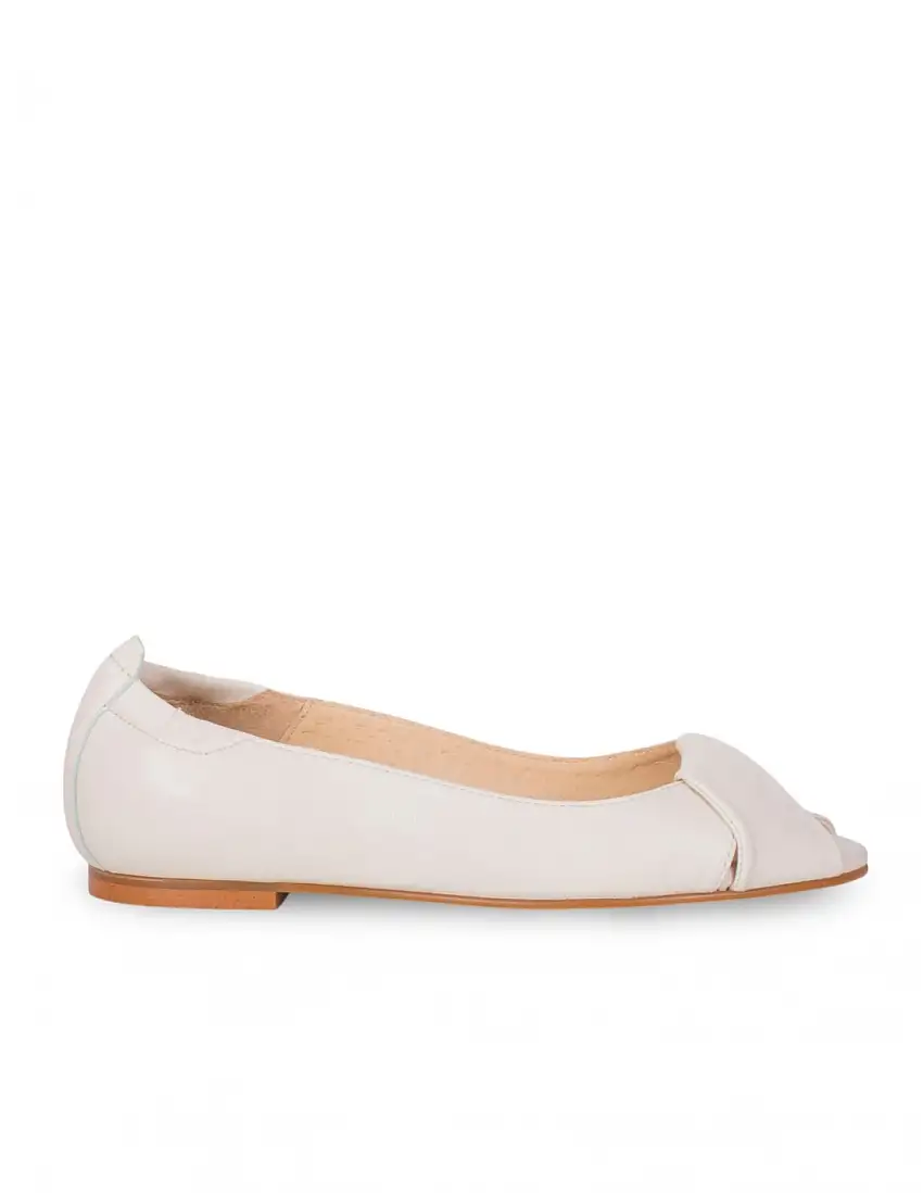 SALONISSIMOS Bailarina Peep Toe Blanco Roto