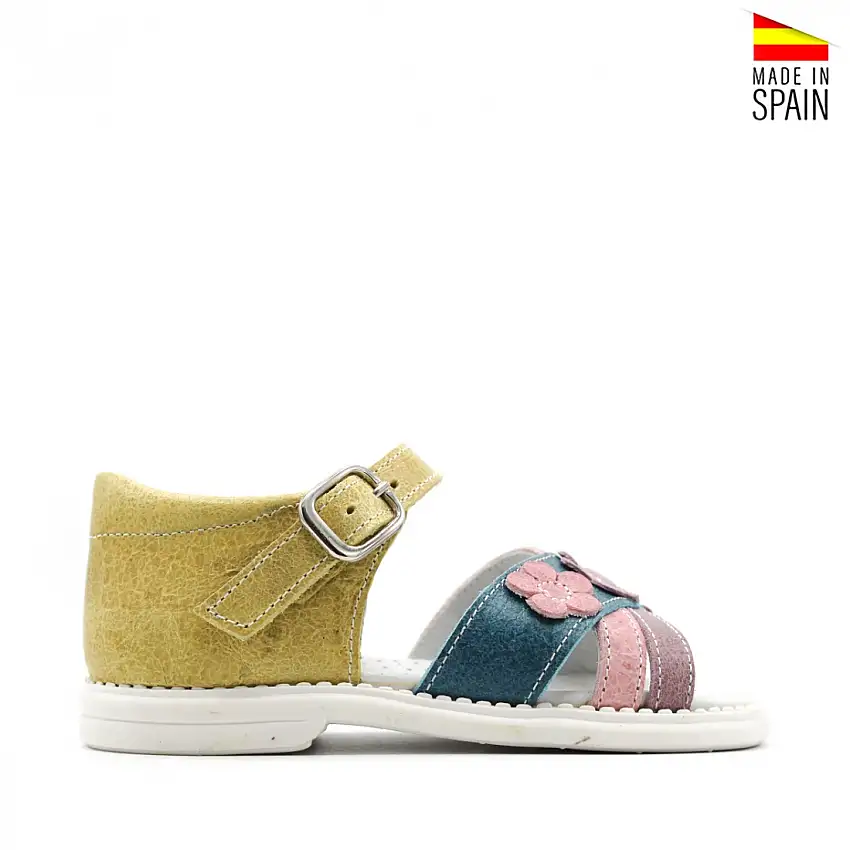 Sandalia multicolor flores bebé
