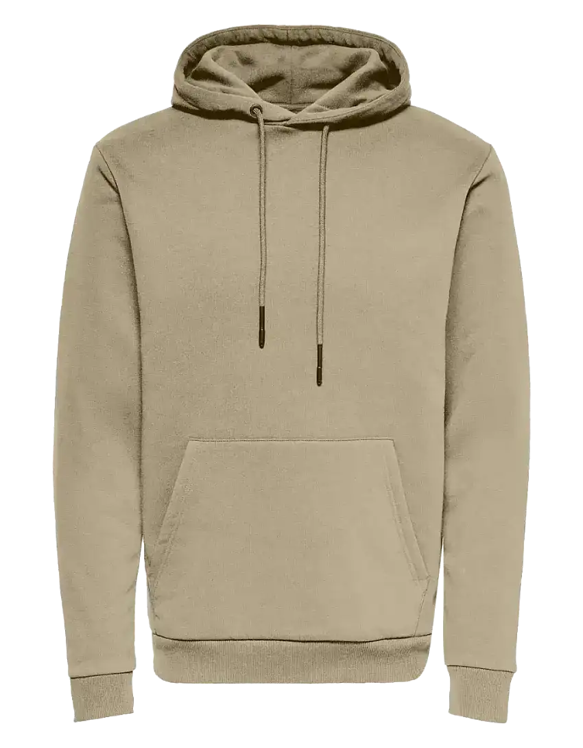 Sudadera con Capucha Unicolor Chinchilla