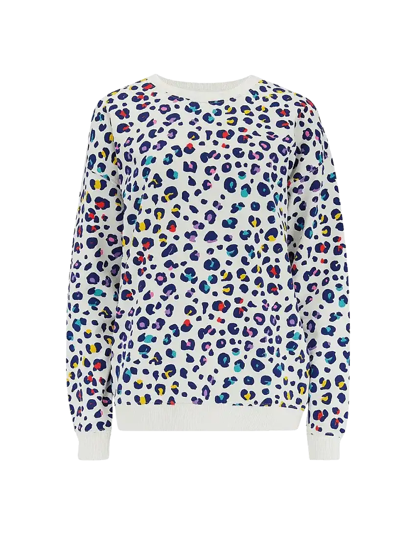 Sudadera Sugarhill Noah White Rainbow Leopard