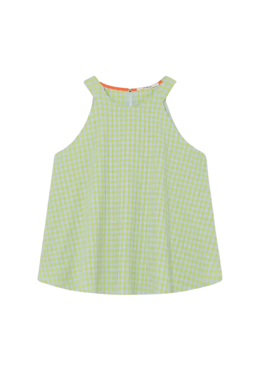 Top Dr Bloom Pool Halter Vichy Verde