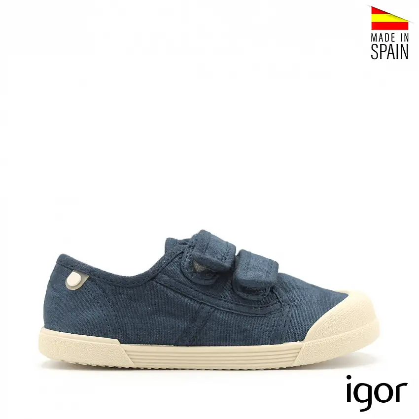 Zapatillas barefoot azul de lona Igor