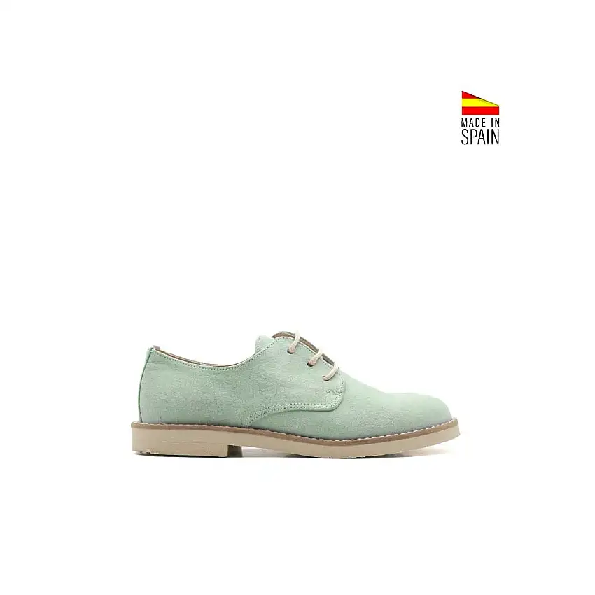 Zapato blucher comunión verde agua