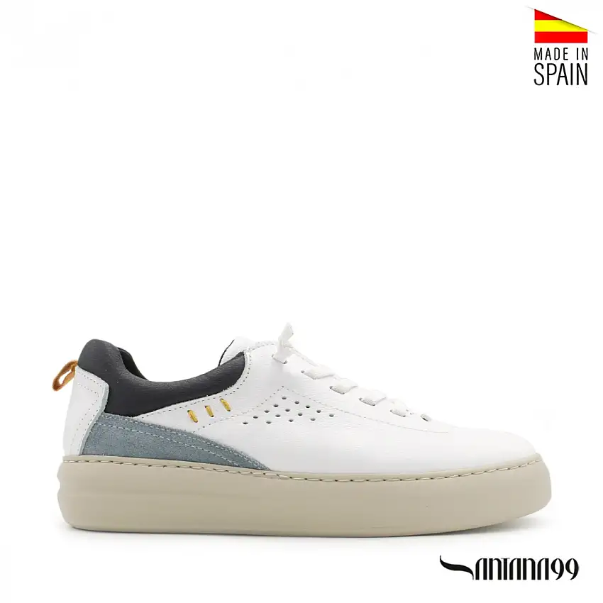 Zapato casual blanco con cordón elástico