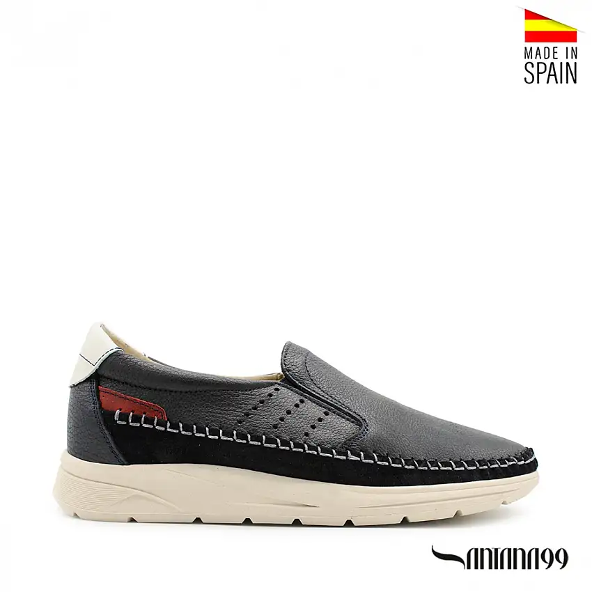 Zapato mocasín slip azul marino