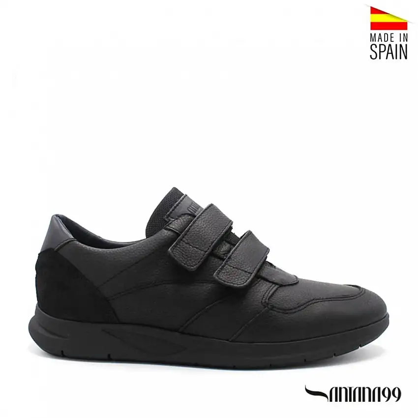 ZAPATOS VELCRO PIEL CONFORT NEGRO