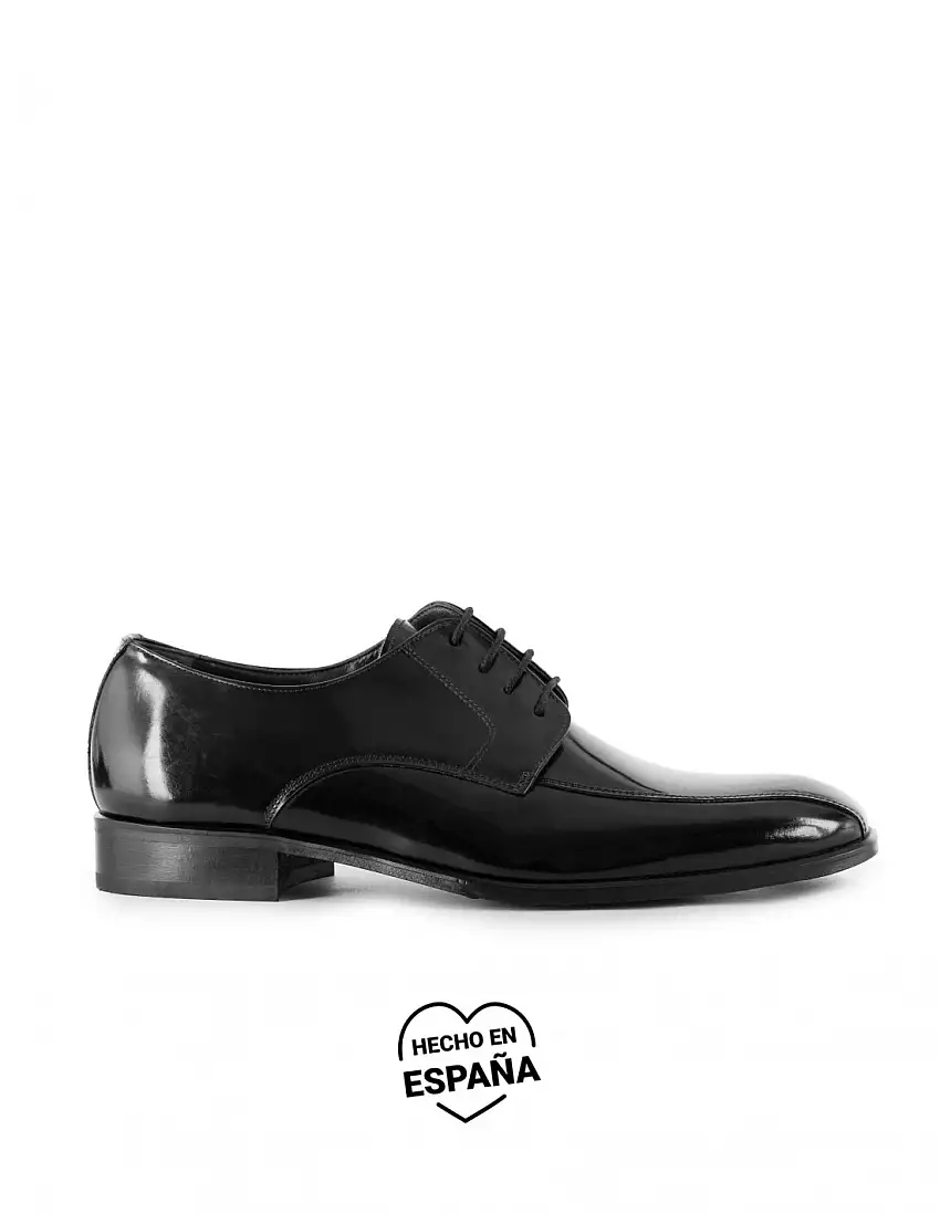 Zapatos Vestir Charol Negros Costuras