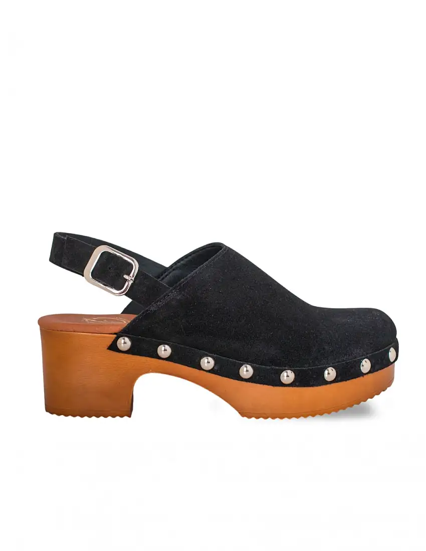 Zuecos Madera Tira Negro PERA LIMONERA
